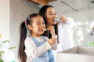 brushing teeth